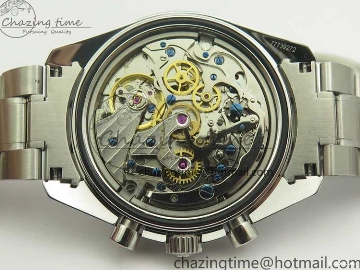 0419 Durable Speedmaster Professional SS OMF Best Edition Black Dial on SS Bracelet Manual Winding Chrono Movement 7995